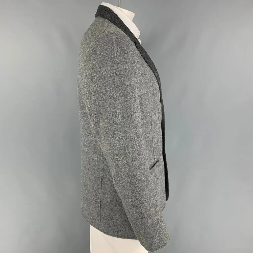 CALVIN KLEIN COLLECTION Size 42 Grey Charcoal Wool Notch Lapel Sport Coat
